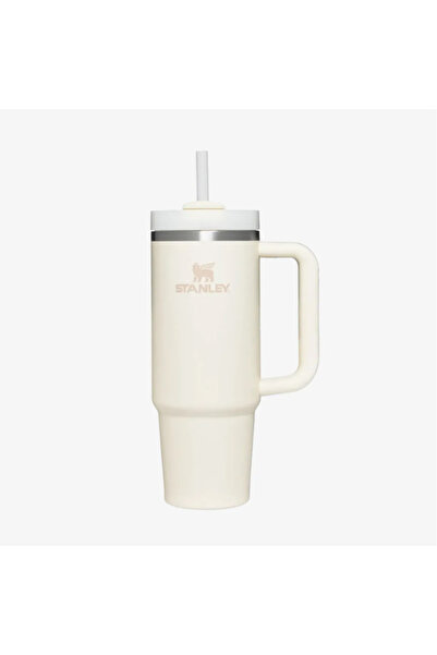 Generic Stanley Quencher H2.0 FlowState Tumbler 40oz – Cream White Insulated Cup with Handle & Straw