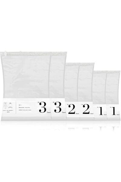 The Bros مجموعة من 6 أكياس ضغط - لا حاجة لمضخة، موفرة للمساحة لمستلزمات السفر...