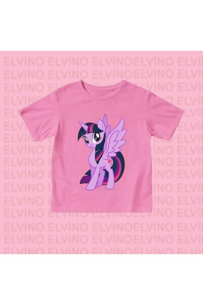Elvino Tricouri pentru fete din bumbac imprimat My Little Ponny, cu decolteu,...