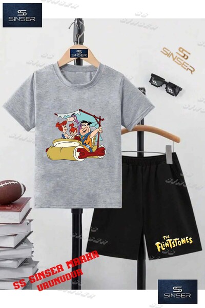 SS SİNSER Children's Unisex “Fred Family Tas in Car“ Custom Printed Crew Neck...