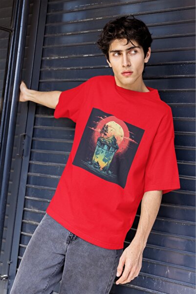 ArtYus Мъжка/дамска тениска с къс ръкав, обло деколте и трансферен печат „Las...