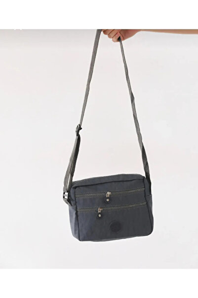 Glowfit Shine Your Shape Gray Multi-Compartment Waterproof Crinkle Fabric Shoulder and Crossbody Women's Bag