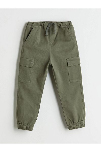 LC Waikiki Pantaloni de jogger cargo pentru băieți LCW Kids kaki cu talie elastică