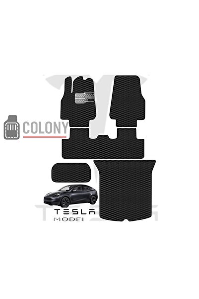 COLONY Tesla Model Y Juniper Tam Set Uyumlu Hücreli Premium Eva Paspas/Eva Ba...