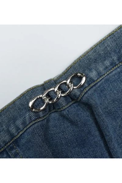 chibi Parlak Siyah Metal Zincir Model Broş Çengelli iğne Daraltma Aparatı