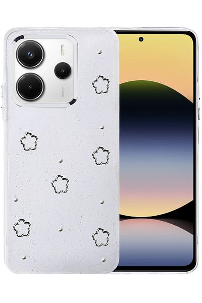 cepmoda Xiaomi Redmi "Note 14 4g" Case "Star" Pattern Luxury Camera Protruding 3D Epoxy Transparent Cover |   No:3