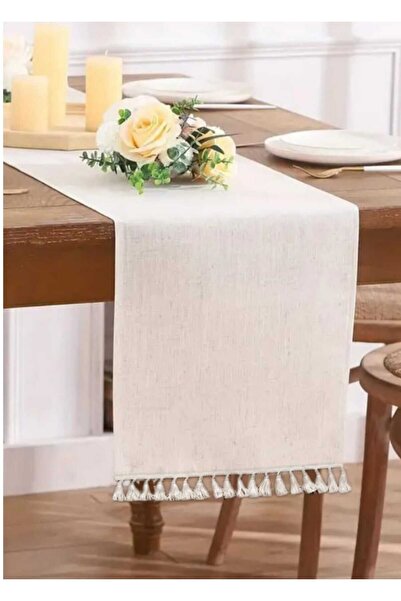 HOME ART ATELIER hand made مفرش كتان بوهيمي ذو حافة مزدوجة