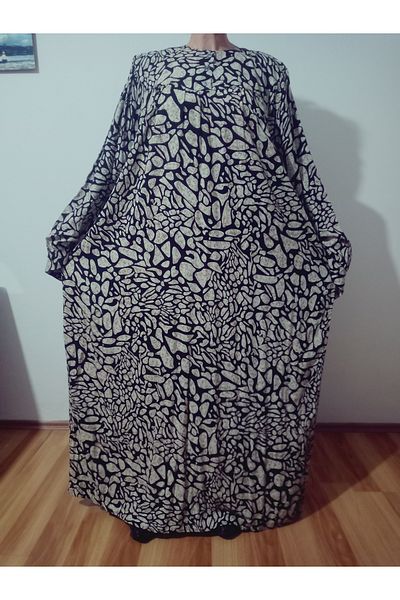 hoaryage Robadan Rochie pentru mama cu mâneci lungi 100% viscoză cu flori de imprimare, rochie de rugăciune, rochie hijab