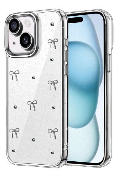 cepmoda iPhone 13 Case "Bow" Pattern Luxury Camera Protruding 3D Epoxy Transparent Cover |   No:6