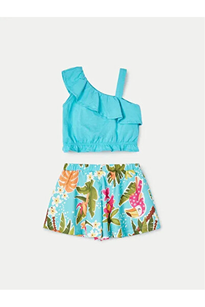 Bonny Minima Blue Crop Shorts Set