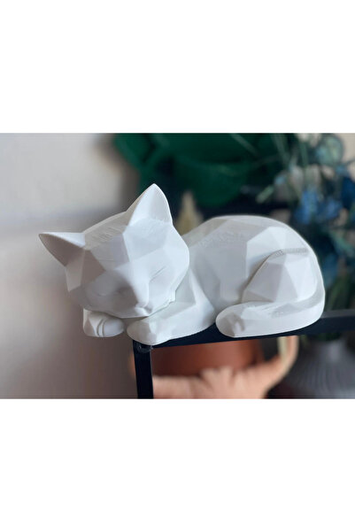 Genel Markalar Uyuyan kedi Kişiye Özel Üretim Dekoratif Biblo Masaüstü Dekor-...