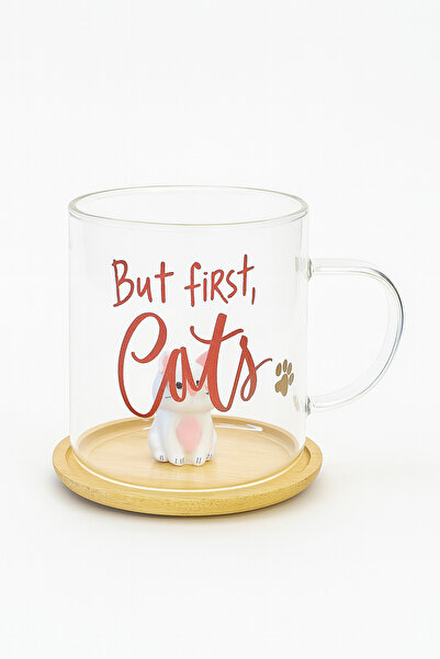 Two Two كوب زجاجي مطبوع عليه نص