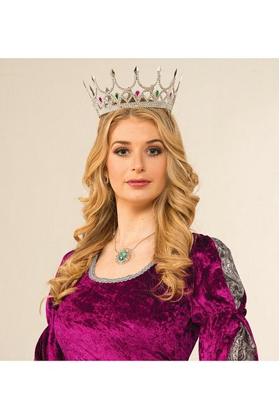 doremodam Coroana prințesei reginei din argint medieval regal cu costume renascentiste din pietre prețioase - 707474-1453