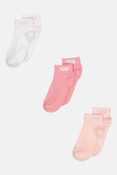 Puma Women 3 Pair Brand Logo Ankle Socks, Multicolor