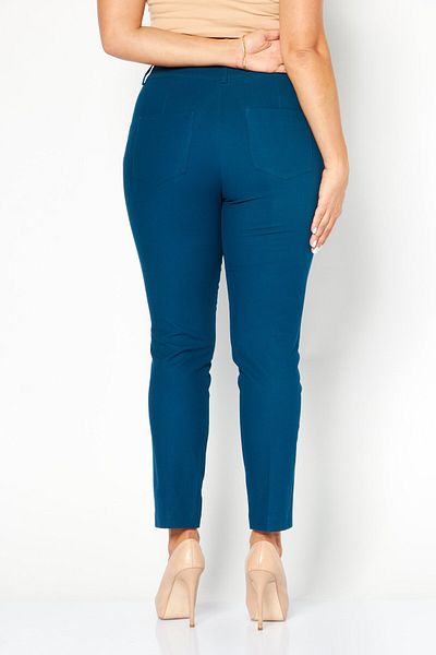 Lacoste Women Stretch Solid Chino Pants, Blue