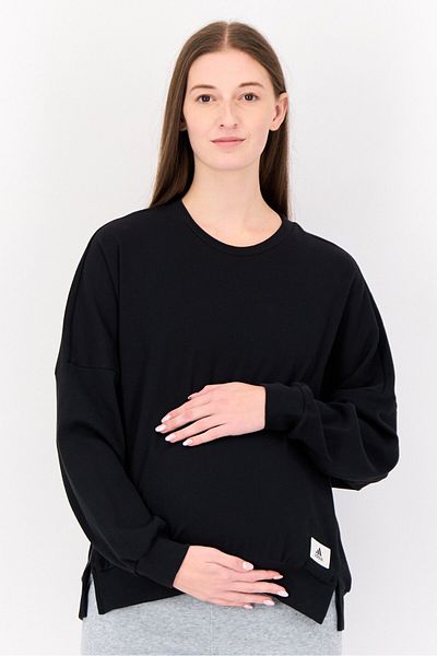 adidas Maternity Sportswear Fit Long Sleeve Outdoor Sweatshirt, Black