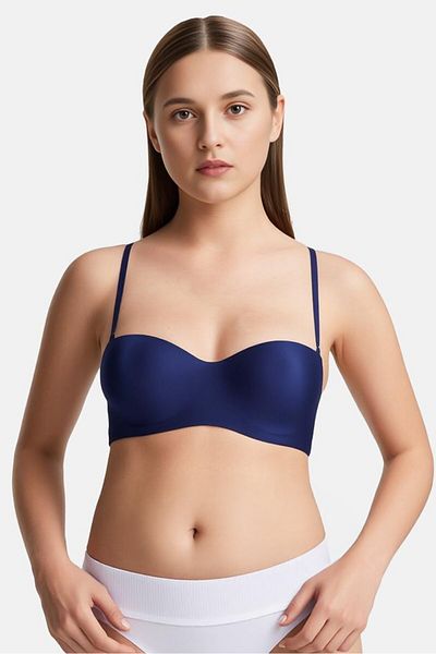 Triumph Women Solid Padded Underwired Bra, Navy Blue