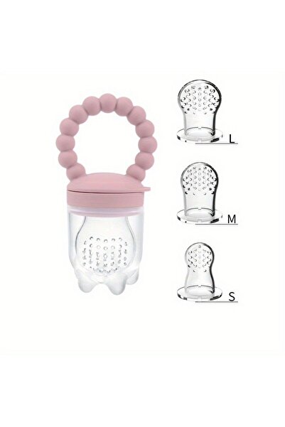 Choice1 وعاء طعام للأطفال من السيليكون للفاكهة والخضروات مزود بمقبض، وردي الل...