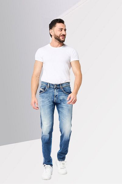 Diesel Men Slim Fit Washed Stretchable Denim Jeans, Blue