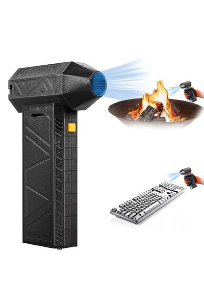 EMATTERIO Suflantă Aer Comprimat Auto & PC, Turbo Fan, 4 Viteze, Lanternă LED, 130000RPM