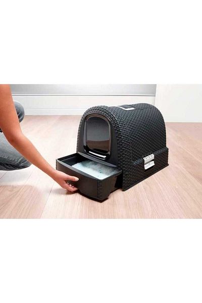 JollyMag Litiera cu acoperis, usa batanta, filtru, antracit, 51x38x40 cm, Strend Pro
