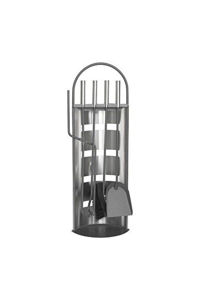 JollyMag Set accesorii semineu, suport cu 4 piese, inox, 66 cm