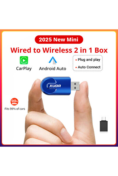 Choice1 2in1-blue XUDA NEW Wireless CarPlay Android Auto Wireless Adapter Sma...