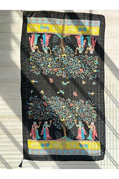 Bohemian Ethnic Patterned Organic Cotton 100 X 180 cm Shawl Pareo 1758099