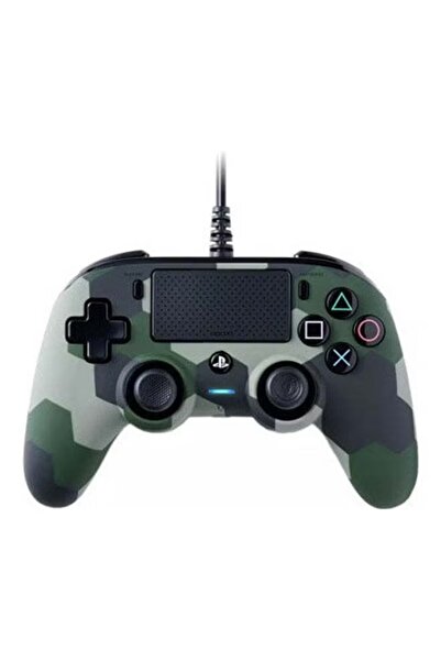 Nacon وحدة تحكم سلكية مدمجة لجهاز بلاي ستيشن ٤ - لون أخضر مموه | تصميم مريح، اهتزاز، لوحة لمس، ٣.٥ مم