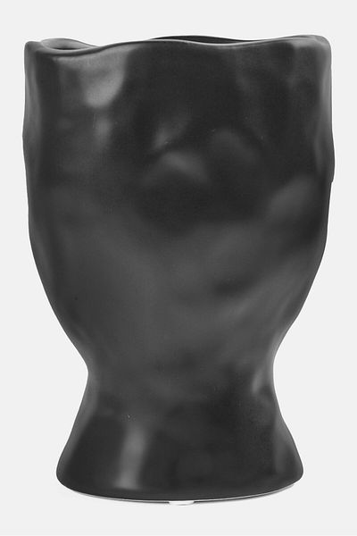 Muy Mucho Ceramic Fashionable Flower Vase, Black