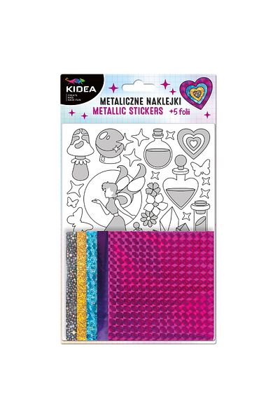 JollyMag Set creativ cu autocolante metalice Fairy, Kidea, 6+, Multicolor, MNZKWKA