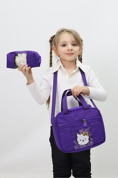 GENÇ School Girl Backpack Set of 3 Thermal Nutrition Pen Holder Ortapedic Train Product