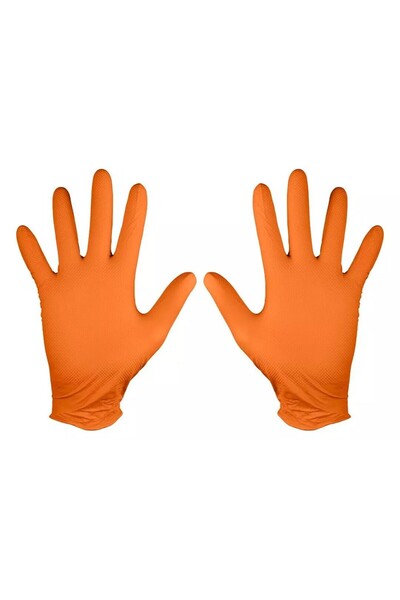 JollyMag Nitrile gloves, disposable, orange, set of 50 pieces, size M, NEO
