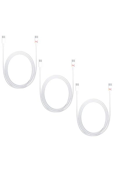 JollyMag Set 3 Cabluri de Date si Incarcare, Type-C / Type-C, Albe, 2A, Viteza 10 Gbps, 1 M