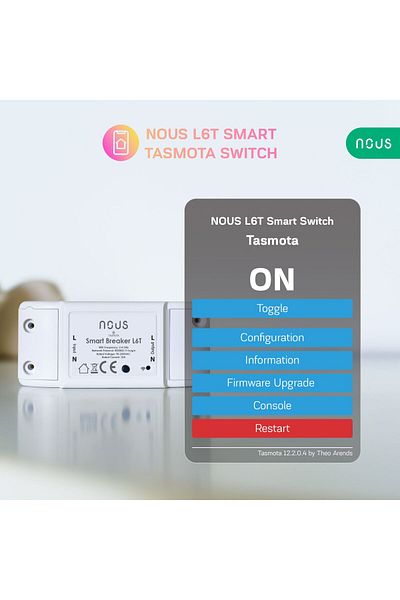 Nous Releu wireless L6T, 10A, Tasmota