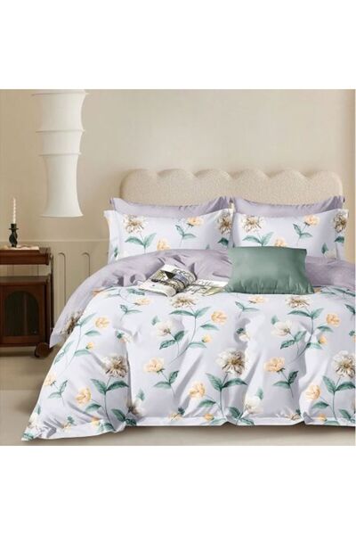 Ralex Double Bed Extra Large Bedding Set Percalle Printed, 100% Cotton, 6 Pieces