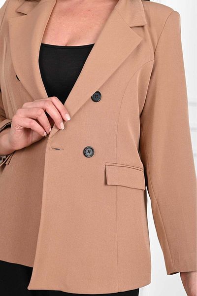 Bigsize Women's jacket plus size with buttons 0101 - Capucino, 38