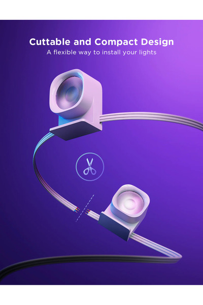 Govee Banda cu Spoturi LED RGBIC String Downlights, H608A, 5m, Wi-Fi, sincronizare muzica