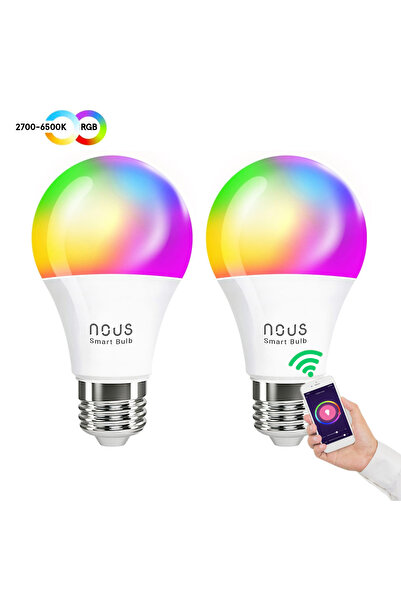 Nous Set of 2 P3 RGB Smart LED bulbs, E27, App control