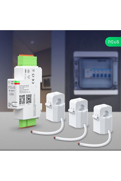 Nous Contor electric D4Z ZigBee Smart DIN 120A, monitor consum in timp real , montare pe sina DIN