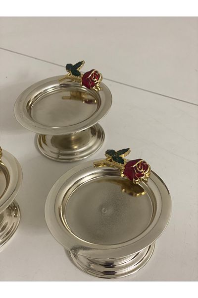 Elzemm store SILVER COLOR 3-PIECE MAKARONluk ROSE ACCESSARY LOKUMLIK