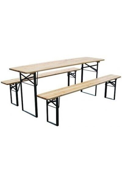 JollyMag Set mobilier gradina/terasa, pliabil, 1 masa, 2 banci, 200 cm, Dortmund