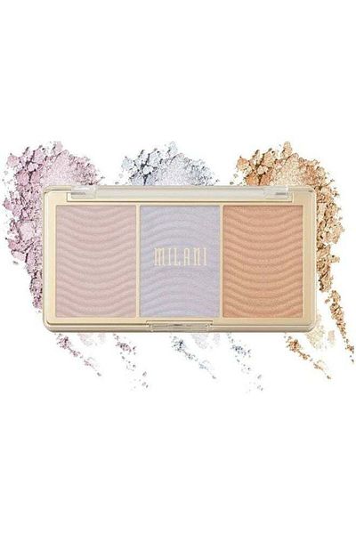 MILANI Stellar Lights Highlighter Palette 02 Intense Glow Trio,Ultra-Reflective Shimmer for Radiance