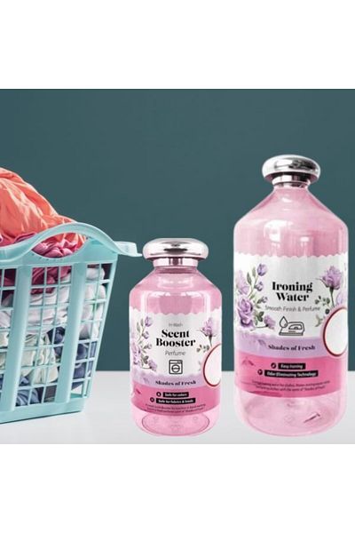 JollyMag Set Parfum Concentrat pentru Spalat Rufe, 250 ML si Apa Parfumata pentru Fierul de Calcat, 1 L, Pure