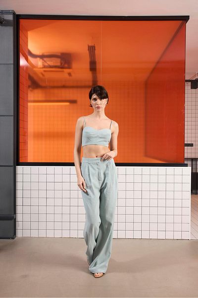 GMG FIRENZE Pleated Istanbul Pocket High Waist Women's Trousers