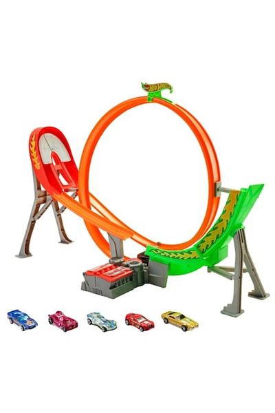 HOT WHEELS track with 5 cars