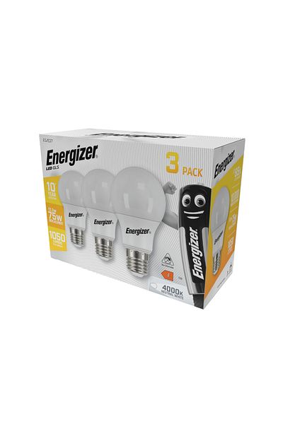 Energizer Set 3 Becuri LED GLS Energizer, 11.1W, E27, 1060lm, 4000K