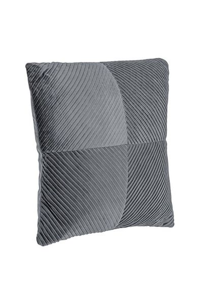 OEM Perna Decorativa de Iarna Gri Velvet cu Dungi Reliefate
