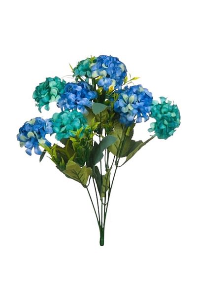 OEM Artificial Flowers Bouquet Hydrangeas Blue Purple 37cm
