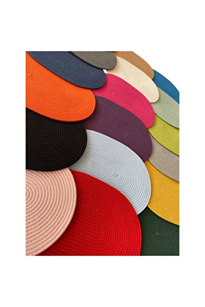 HHKARTS Jute Placemat, Table Decor Supla Oval Red 30X40 8Pcs